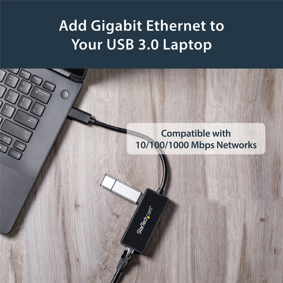 StarTech.com USB31000SPTB USB 3.0 auf Gigabit Ethernet Adapter Netzwerkkarte mit USB-Anschluss - Schwarz