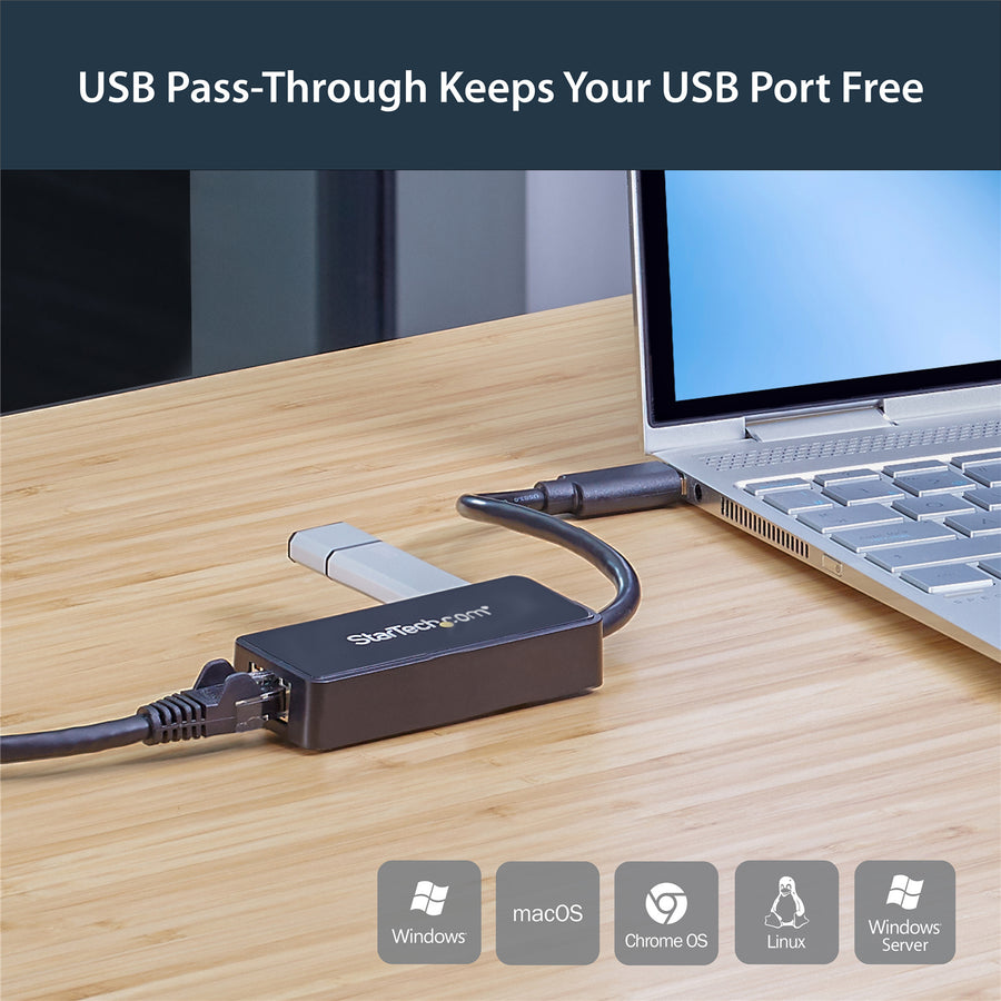 StarTech.com USB31000SPTB USB 3.0 auf Gigabit Ethernet Adapter Netzwerkkarte mit USB-Anschluss - Schwarz