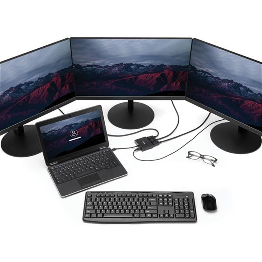 StarTech.com MSTMDP123DP 3-Port Multi Monitor Adapter - Mini DisplayPort to DisplayPort MST Hub, Dual 4K 30Hz & 1x 1080p - Video Splitter for Extended Desktop Mode on Windows Only - mDP 1.2 to 3x DP