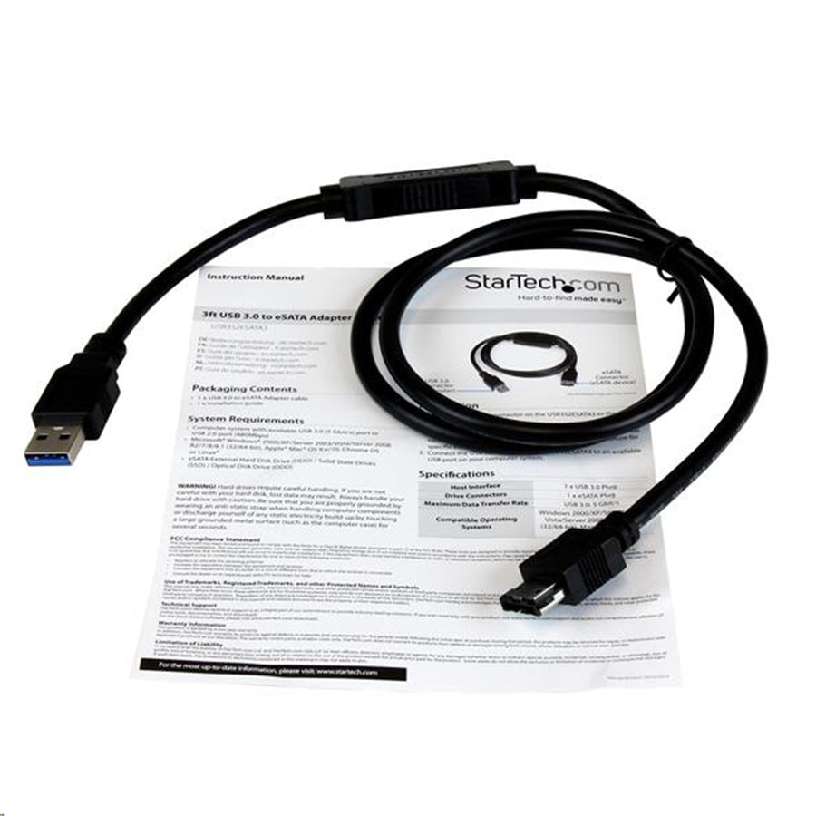 StarTech.com  USB3S2ESATA3 USB 3.0 - 5Gbps USB-A to eSATA Cable - 1m