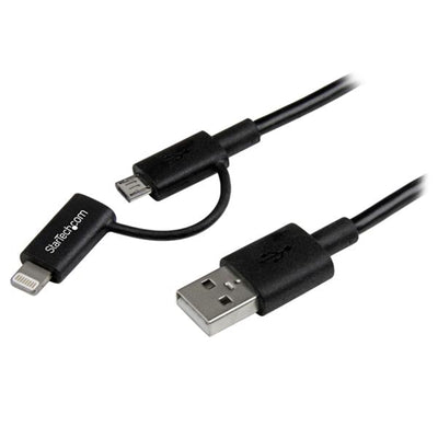 StarTech.com LTUB1MBK - 1mLigthningorMicroUSBtoUSBCable