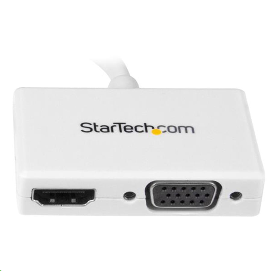 StarTech.com MDP2HDVGAW Reise-A/V-Adapter: 2-in-1 Mini DisplayPort auf HDMI oder VGA Konverter – Weiß