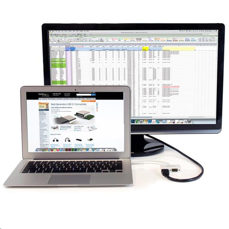 StarTech.com MDP2HDVGAW Reise-A/V-Adapter: 2-in-1 Mini DisplayPort auf HDMI oder VGA Konverter – Weiß