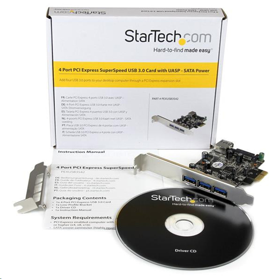StarTech.com PEXUSB3S42 4 Port PCI Express USB3.0 Card - 3 + 1