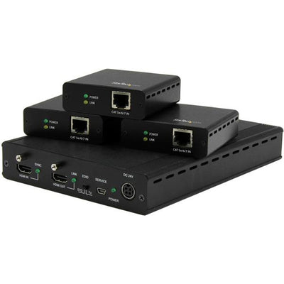 StarTech.com ST124HDBT 3-PORT HDBASET EXTENDER KIT WITH 3 RECEIVERS - 1X3 HDMI OVER CAT5 SPLITTER - UPTO 4K
