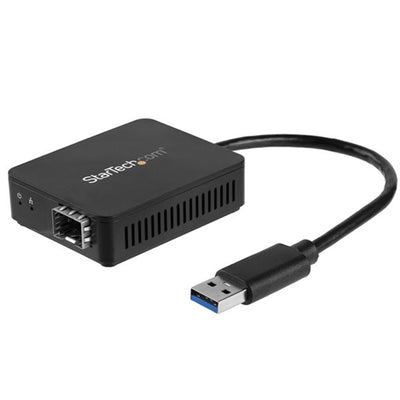 StarTech.com US1GA30SFP USB 3.0 to Fiber Optic Converter - Compact USB to Open SFP Adapter - USB to Gigabit Network Adapter - USB 3.0 Fiber Adapter Multi Mode(MMF)/Single Mode Fiber(SMF) Compatible