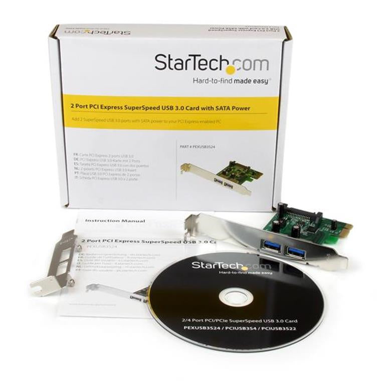 StarTech.com PEXUSB3S24 2-Port PCIe USB 3.0 Kartenadapter mit UASP