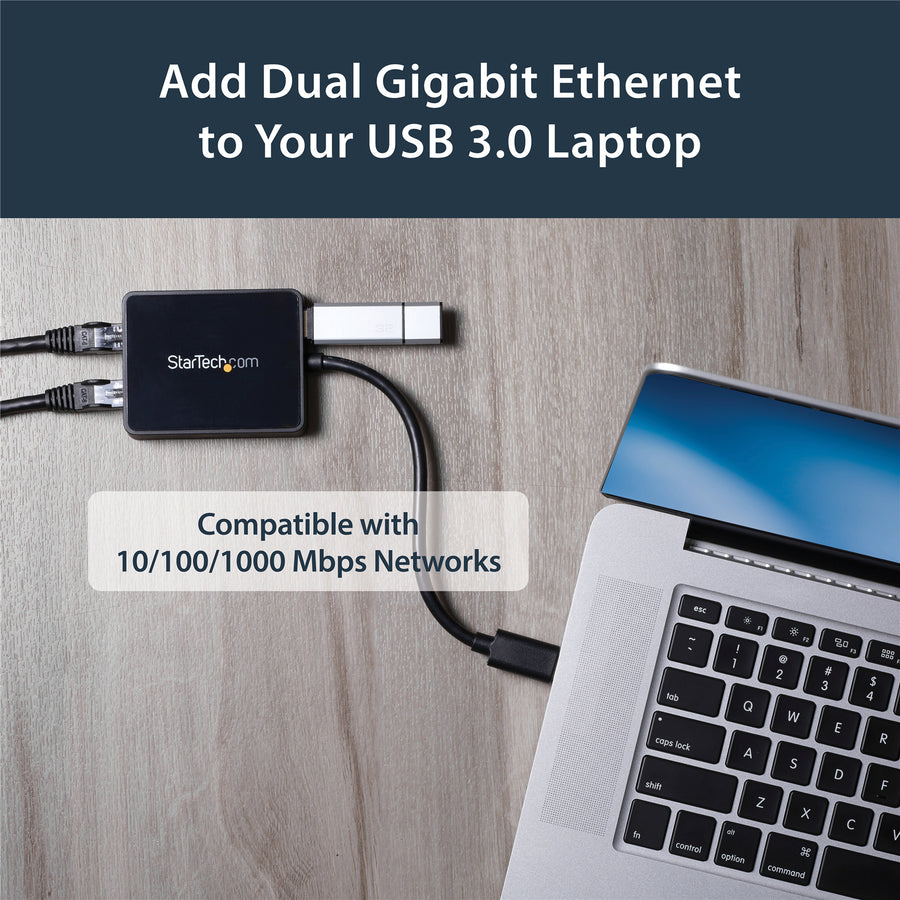 StarTech.com USB32000SPT USB 3 Dual Port Gigabit Ethernet Adapter