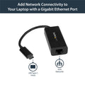 StarTech.com US1GC30B USB-C to Gigabit Ethernet Adapter Black USB3.1 to RJ45 LAN Network Adapter USB Type C to Ethernet USB-C Network Adapter  10/100/1000Mbps  Thunderbolt 3 Compatible  RJ45 — image 2