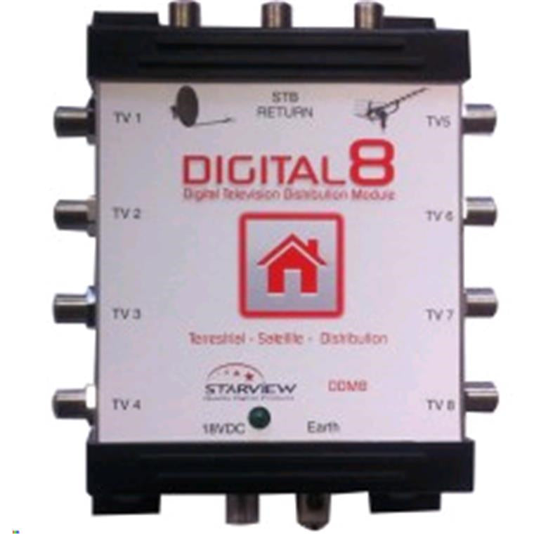 STARVIEW DDM8 - Digital 8-Way Multi-switch Distribution Amplifier. Satellite & Terrestrial