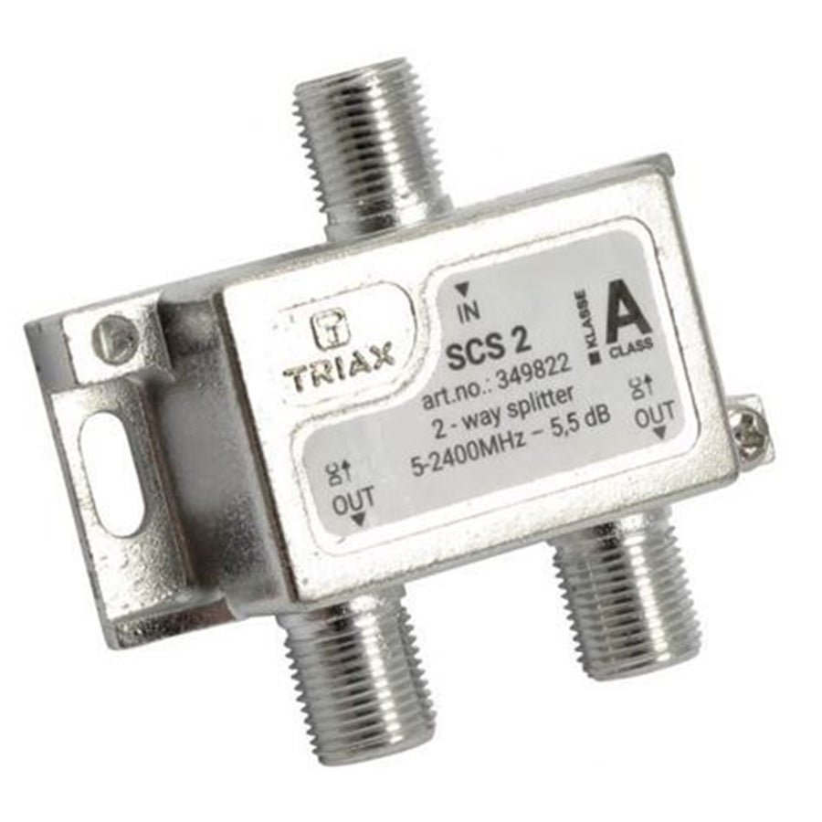 TRIAX 349822 - RF 2-Way Splitter 2.4GHz. Coaxial Splitter for SAT-IF & MATV Distribution Networks.