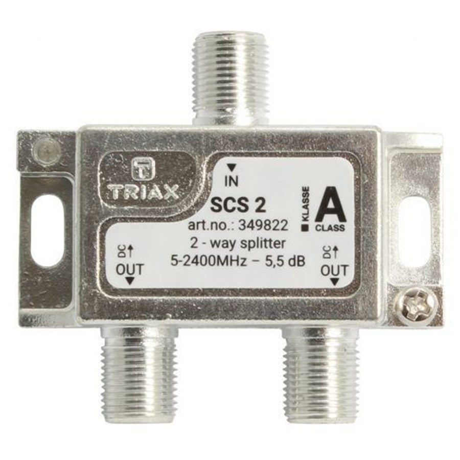 TRIAX 349822 - RF 2-Way Splitter 2.4GHz. Coaxial Splitter for SAT-IF & MATV Distribution Networks.