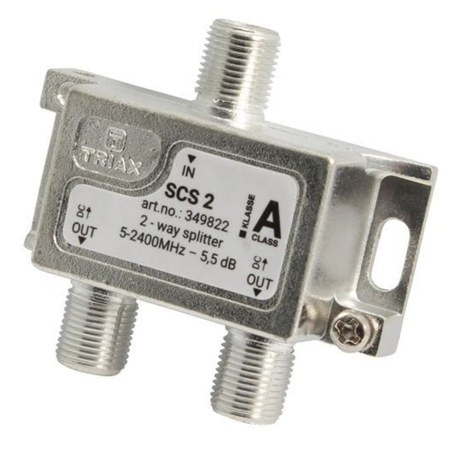 TRIAX 349822 - RF 2-Way Splitter 2.4GHz. Coaxial Splitter for SAT-IF & MATV Distribution Networks.