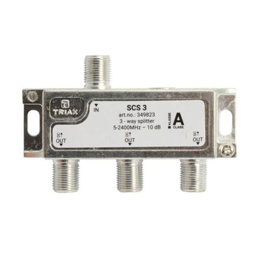 TRIAX 349823 - RF 3-Way Splitter 5 2400MHz. All Ports Power Pass - Diode Steered