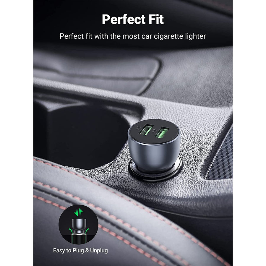 UG-10144 - UGREEN 36W 2 Ports Fast Car Charger (Dark Blue)