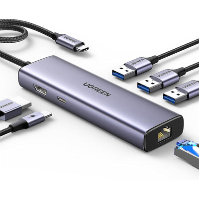 Ugreen HDMI 4K30HZ 3 USB3.0 RJ45 1G PD60W 5in1