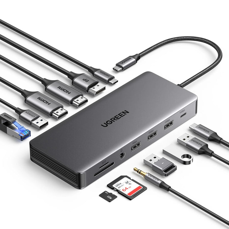 UGREEN Revodok Pro 313 13 in 1 USB C Triple Docking Station 100W PD 2 HDMI 1 PD 10Gbps