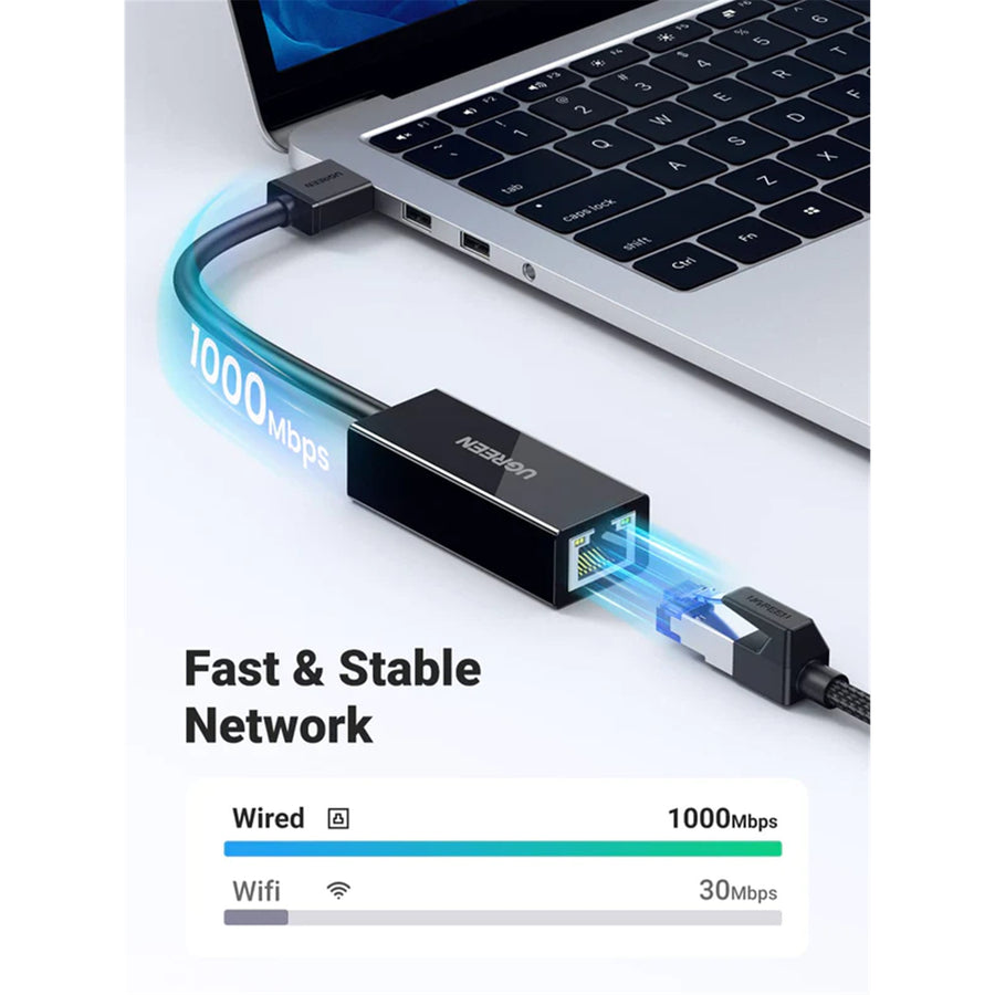 UG-20256 - UGREEN USB 3.0 Gigabit Ethernet Adapter (Black)