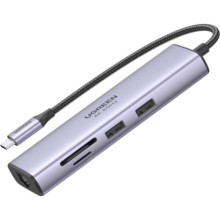 UG-60515 - Ugreen HDMI 4K30HZ 2 USB3.0 RJ45 1G SD&TF PD60W 6in1
