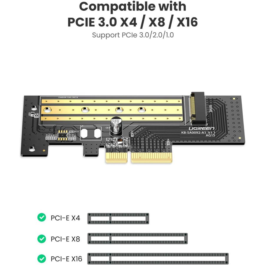 UGREEN UG-70503 M.2 NVME to PCI-E 3.0 X4 Express Card Adapter - Support 2230 2242 2260 2280 M.2 SSD