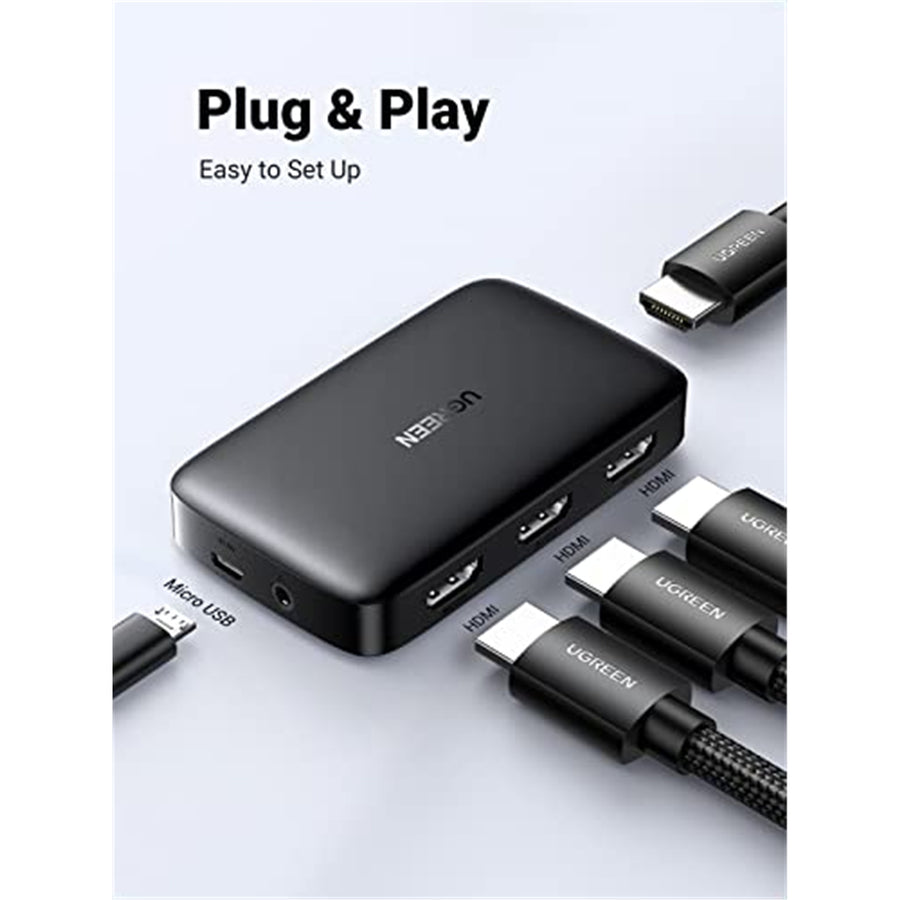 UG-80125 - UGREEN HDMI Switcher 3 In 1 Out  4K 30HZ