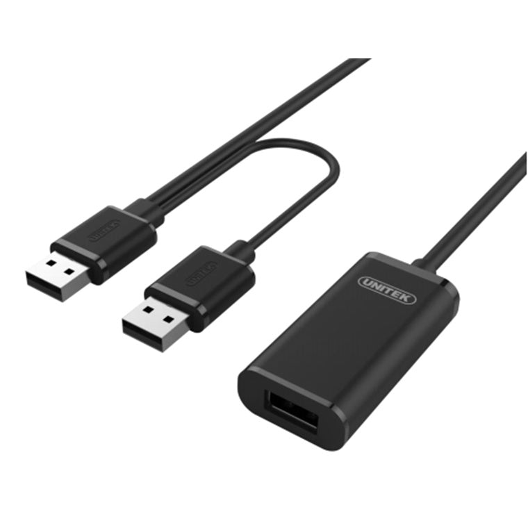 Unitek Y-279 - 20m USB 2.0 Active Extension Cable. Built-in Ext Chipset Supports Extended