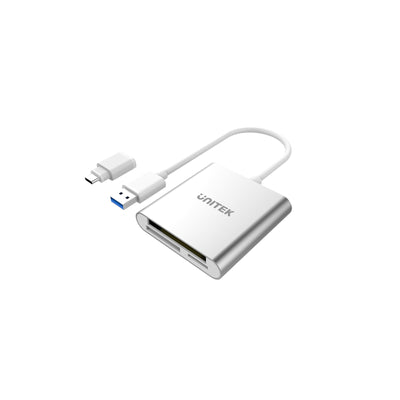 Unitek Y-9313D - USB 3.0 to Multi-In-One Card Reader. USB-C Adapter Aluminuim Style Housing.