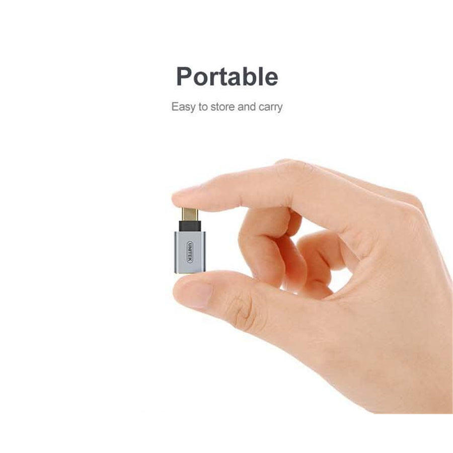 Unitek Y-A025CGY - USB 3.1 USB-C Male to USB-A Female Adapter. Apple Style Aluminium Housing