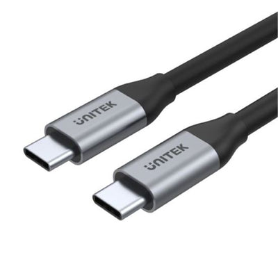 Unitek C14082ABK - 1m USB-C auf USB-C 3.1 Gen2 Kabel zum Synchronisieren & Laden. Unterstützt bis zu 100W USB PD.