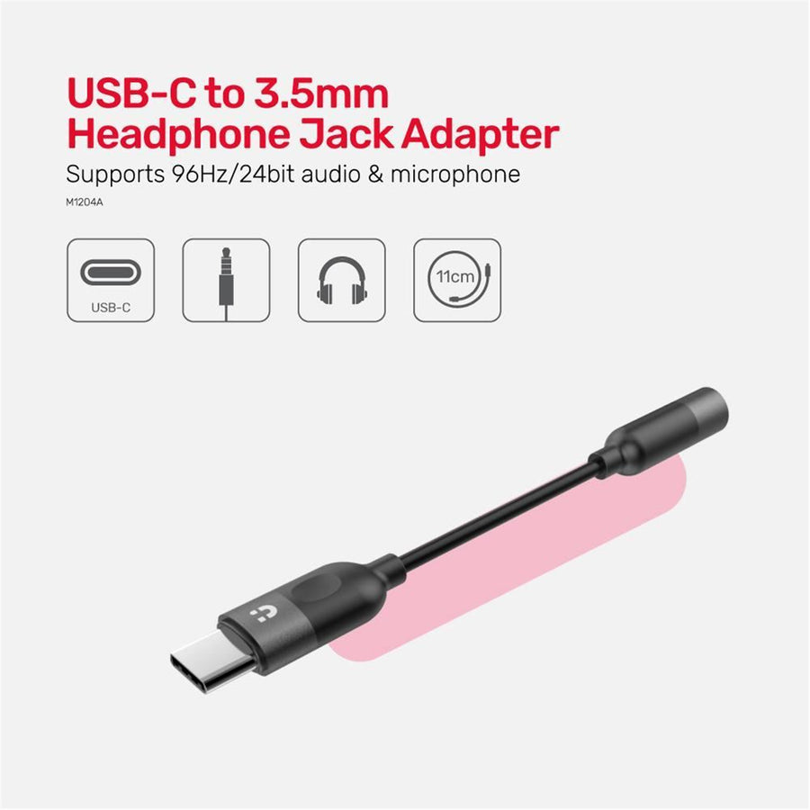 Unitek M1204A - USB-C to 3.5mm AUX Headphone Jack Adapter Digital to Analog Converter. Music & Calls.