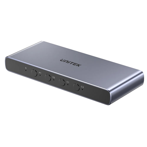 V1313A - UNITEK 4-In-1-Out 4K Switch Switch Between Dual 4K@60Hz & USB-C Sources.