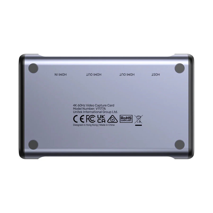 Unitek V1177A - Dual 4K HDMI Video Capture Card w/ Loop-out. Capture & Stream Instantly.