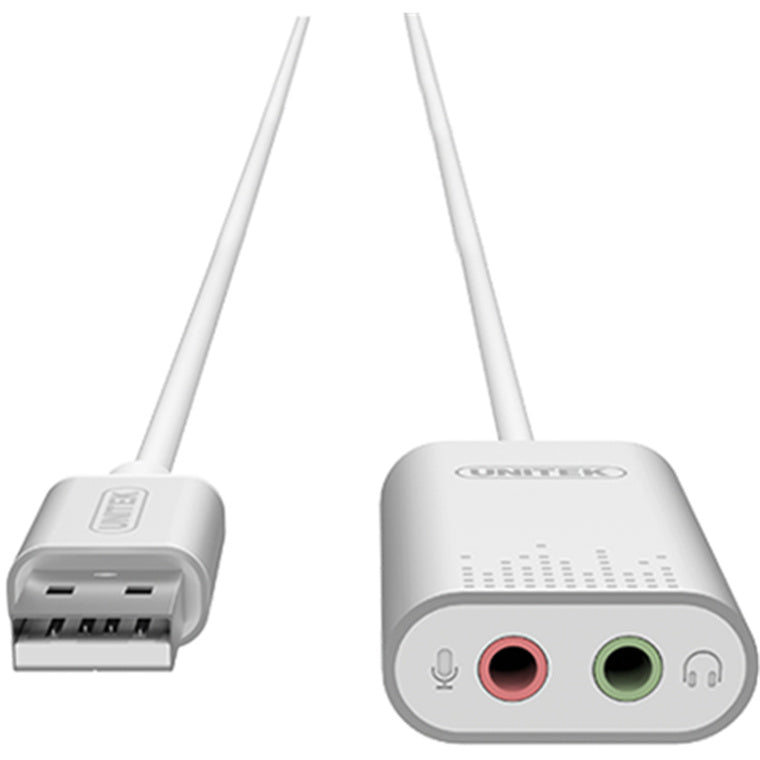 Unitek Y-247A - USB-A To Stereo Audio Converter in Aluminium Housing Supports DAC & ADC up to 48KHz