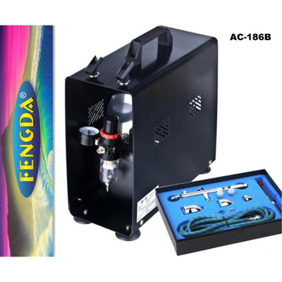 Fengda Compressor with Abrasive Airbrush + NZL & NDL