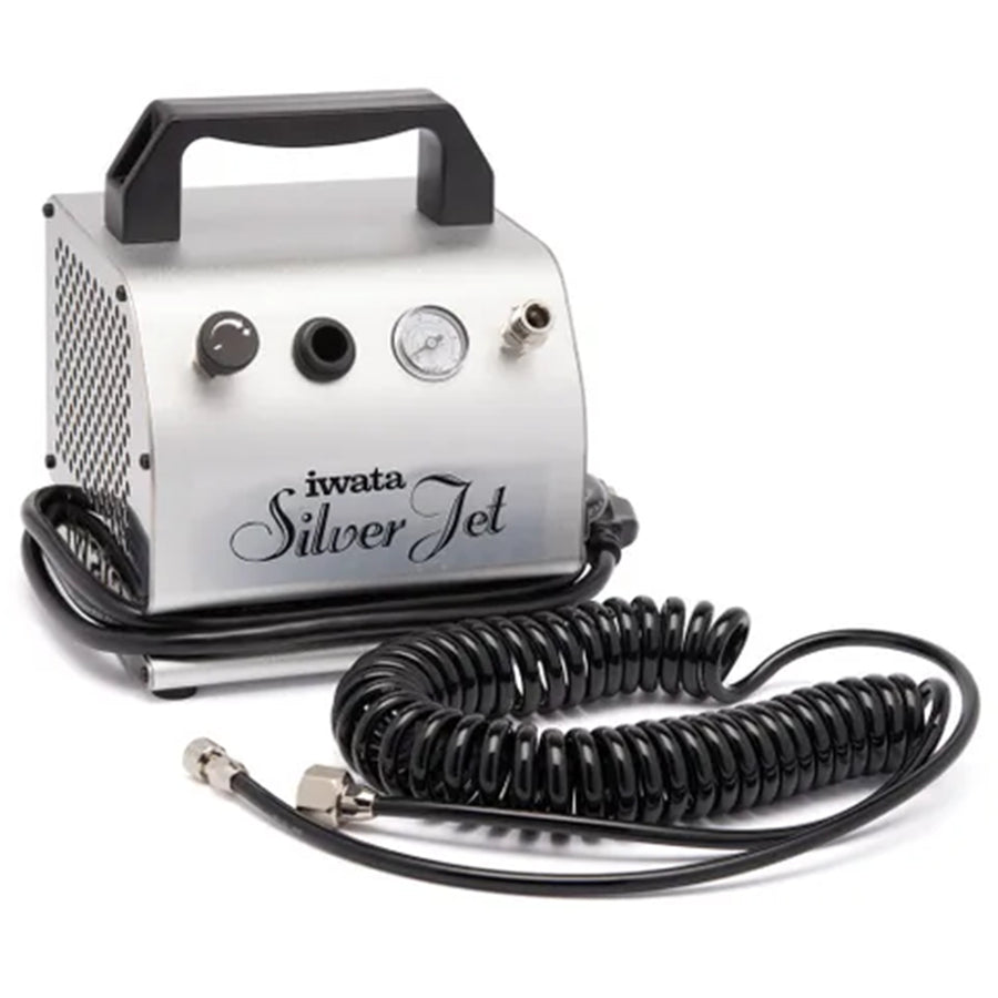 IS50F - IWATA AIRBRUSH COMPRESSOR SILVER JET + FILTER