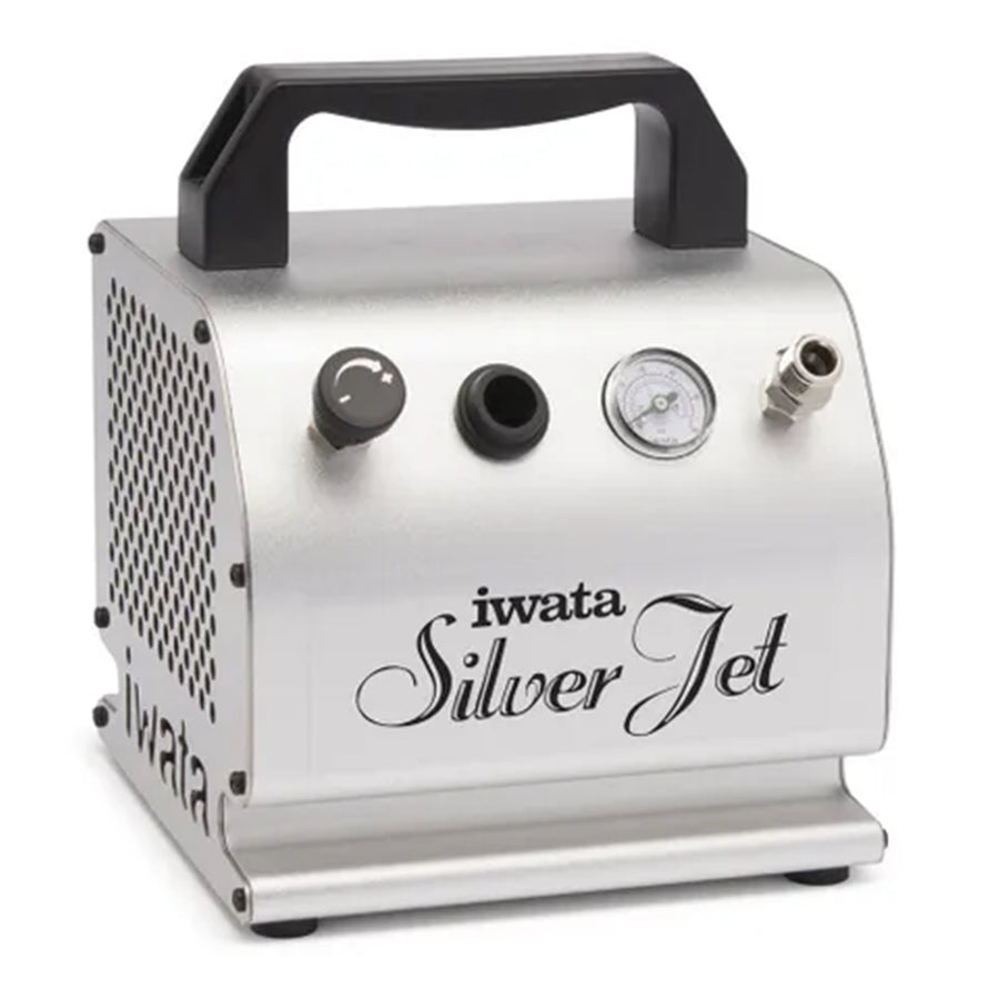 IS50F - IWATA AIRBRUSH COMPRESSOR SILVER JET + FILTER