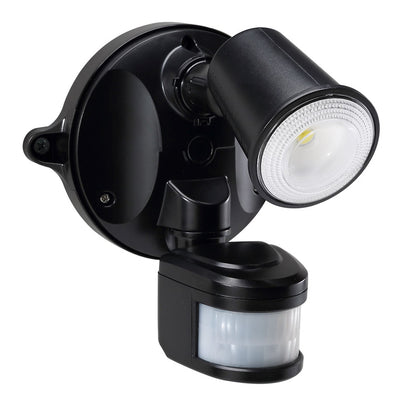 HOUSEWATCH 55-152 - 10W Single LED Spotligh w/ Motion Sensor. IP54 Passive IR. 9m (Side) & 12m (Front)