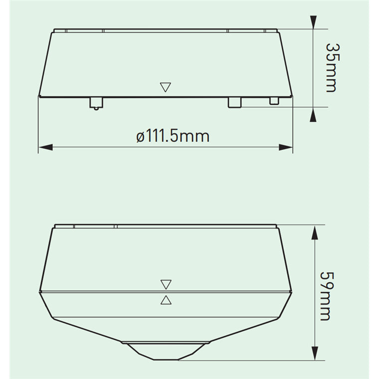 HOUSEWATCH 55-461 360 Degree Surface/Flush Sensor. IP44. Passive IR. 7m Detection Range at 2.5m High. Cutout diameter: 57mm. Dual Element Sensor. White Colour.