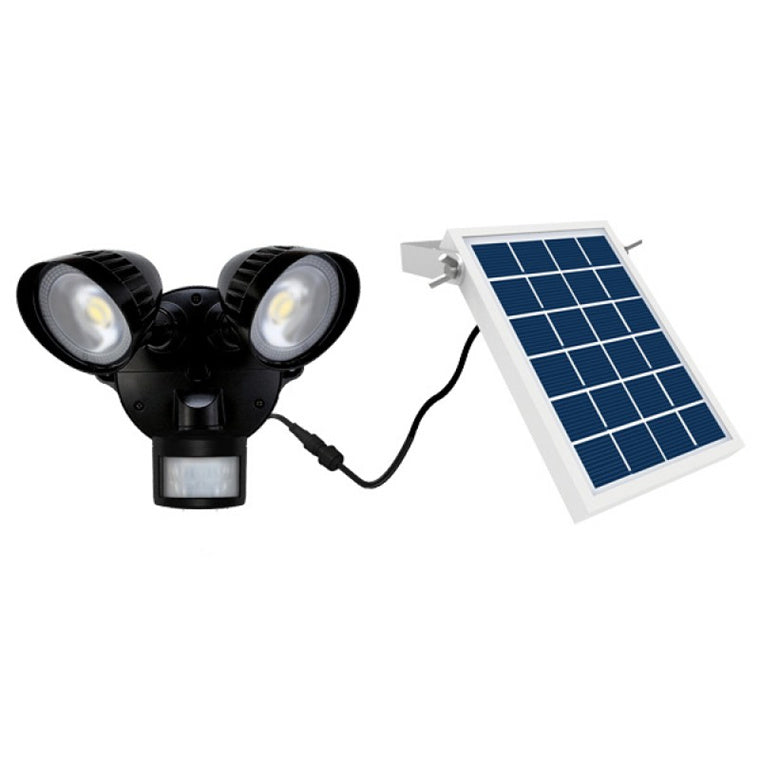 HOUSEWATCH 55-176 - 8W Twin 2x Spotlights w/ Motion Sensor & Solar Panel IP54. Passive IR. 6000mAh