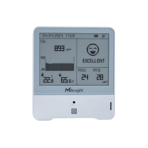 Milesight IoT AM308-915M - Milesight AM308-915M LoRaWAN 8 in 1 Indoor Ambience Monitoring IoT Sensor - Temp, Humidity, Light, Motion, CO2, TVOC, Barometric Pressure, PM2.5 and PM10