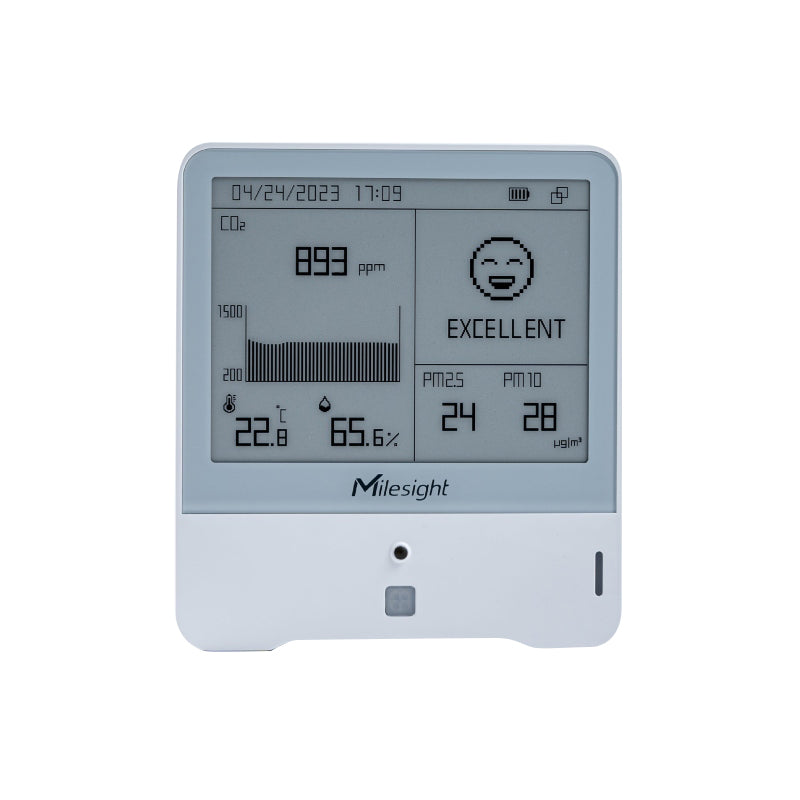 Milesight IoT AM308-915M - Milesight AM308-915M LoRaWAN 8 in 1 Indoor Ambience Monitoring IoT Sensor - Temp, Humidity, Light, Motion, CO2, TVOC, Barometric Pressure, PM2.5 and PM10