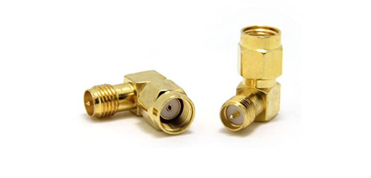 AN-34 - RP-SMA Male to RP-SMA Female Right Angle Adaptor