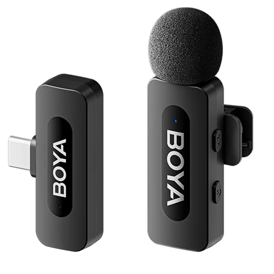 Boya BY-V10 (2.0) 1 x TX + 1 x RX Next-Gen Dual-Channel Wireless Microphone (USB-C Plug) The BY-V series is an upgraded dual-channel wireless microphone. Lightweight and portable and featuring smart noise concellation technology, it deliver