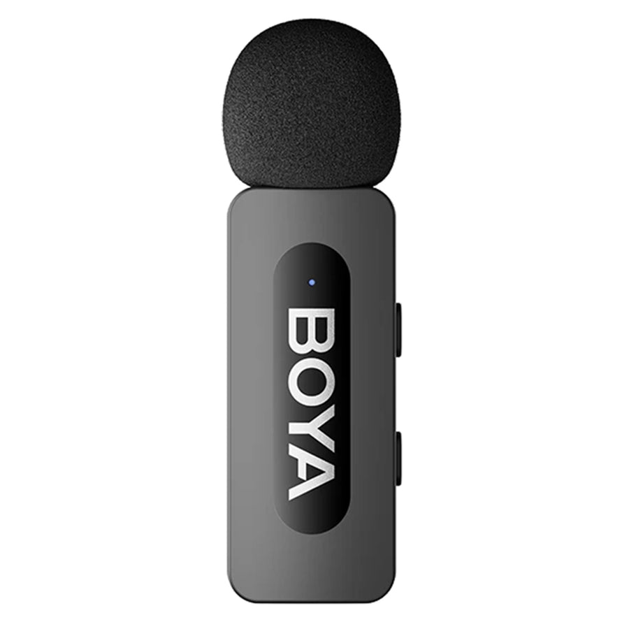 Boya BY-V35 (2 x TX + 1 x 3.5 TRS RX) 2.4 GHz Dual-Channel Wireless Microphone The BY-V3 series is an upgraded dual-channel wireless microphone. Lightweight and portable, it comes with a charging case for all-day battery life. Featuring sma