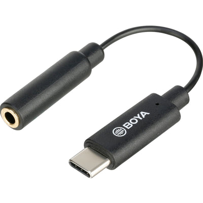 Boya BY-K9 3.5mm Female TRRS to Male USB-C Adapter Cable (6cm)