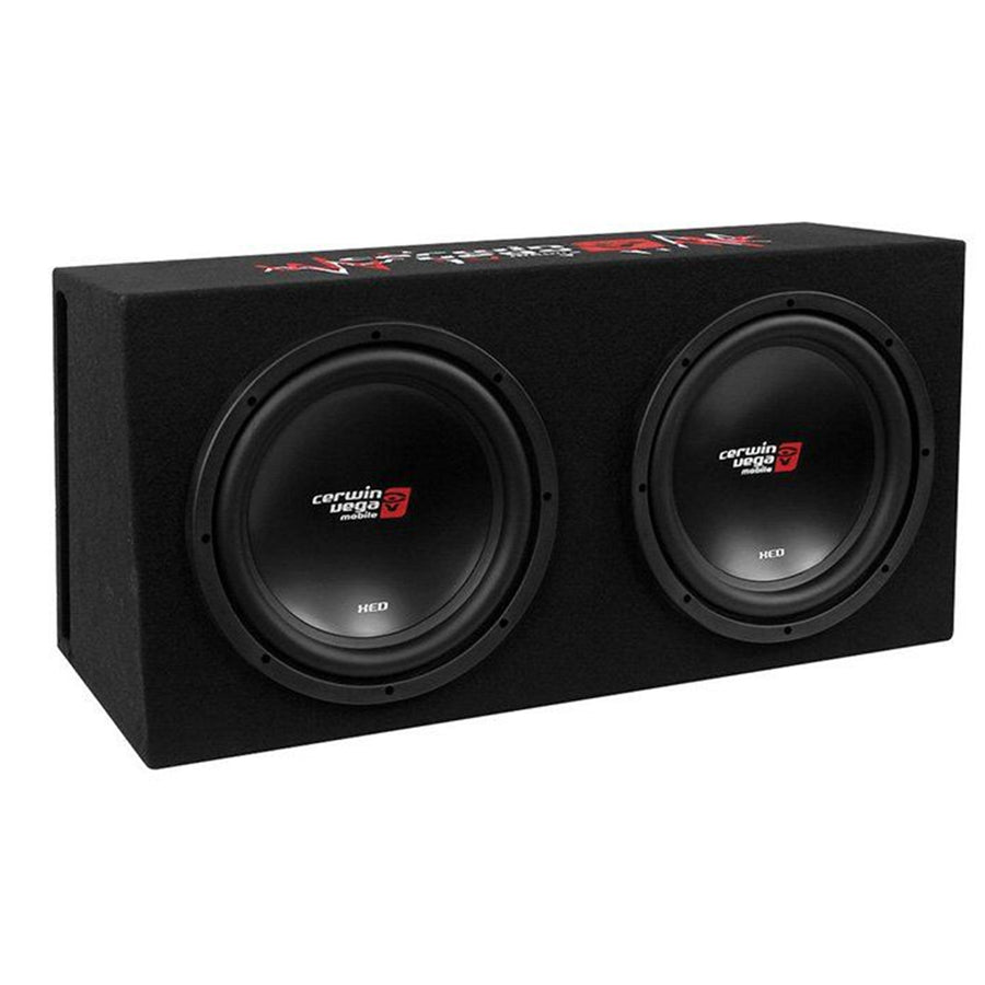 CERWIN VEGA XED SERIES DUAL 12" SUBWOOFER & ENCLOSURE WITH AMPLIFIER BASSKIT