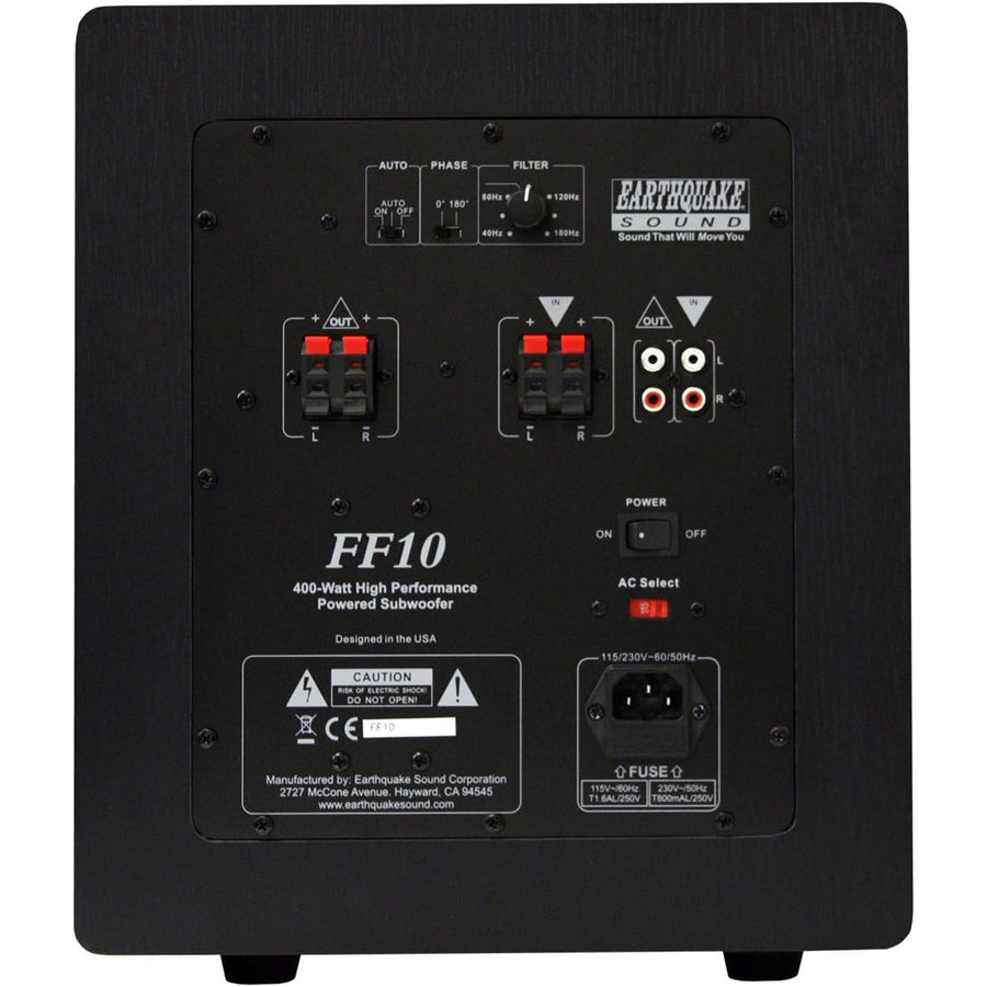 EARTHQUAKE SOUND FF-10 - EQS-Front Firing 10" Powered Subwoofer, 400W built in Amp