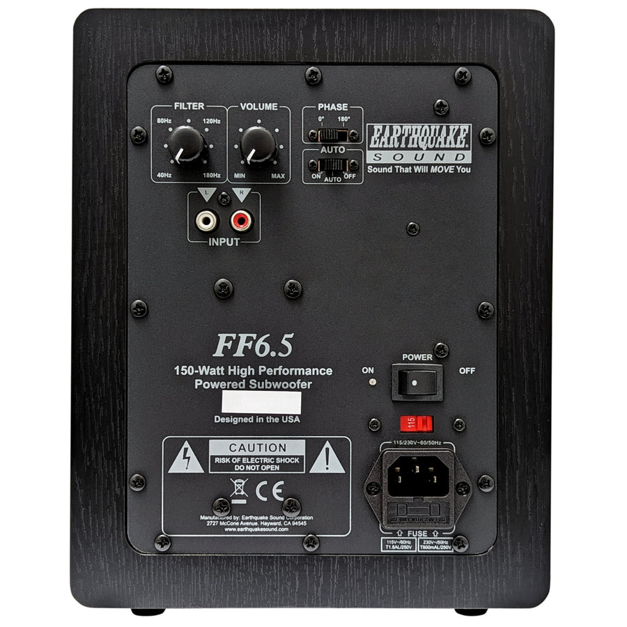 EARTHQUAKE SOUND FF-6.5 - EQS-Front Firing 6.5" Powered Subwoofer, 150W built in Amp