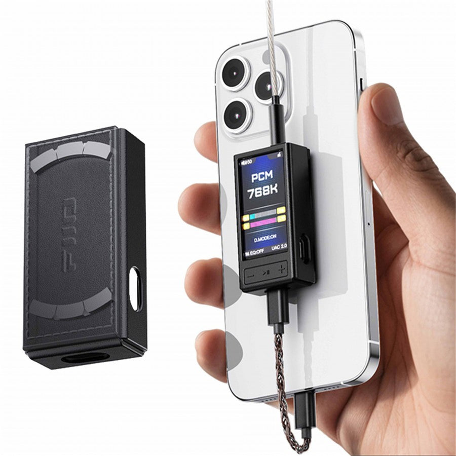 FiiO QX13 Premium Hi-Res Portable DAC & Headphone Amplifier - Titanium Gold 900mW+900mW desktop-Level Power - ESS ES9027SPRO DAC - 10-Band parametric EQ - Carbon Fibre Body - 1.99" display - Includes Magnetic Protective Case