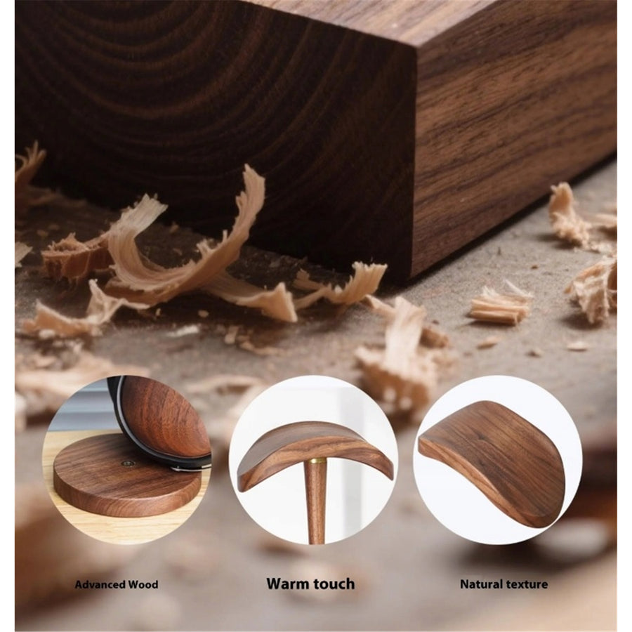 FiiO HS21 Premium Wooden Headphone Stand - Black Walnut - Precision-crafted from solid North American black walnut - Arched support surface + anti-slip pads - Widely compatible with headphones & gaming headsets
